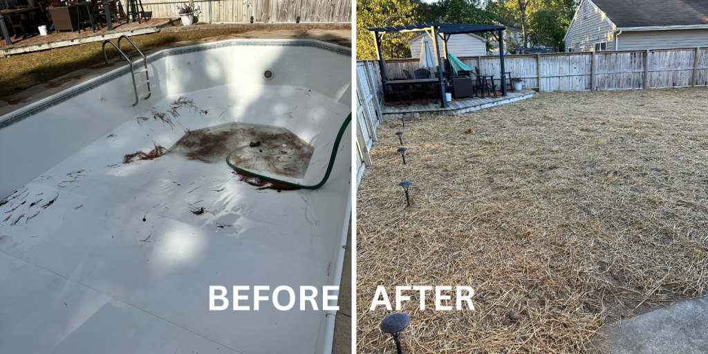 Pool removal before and after