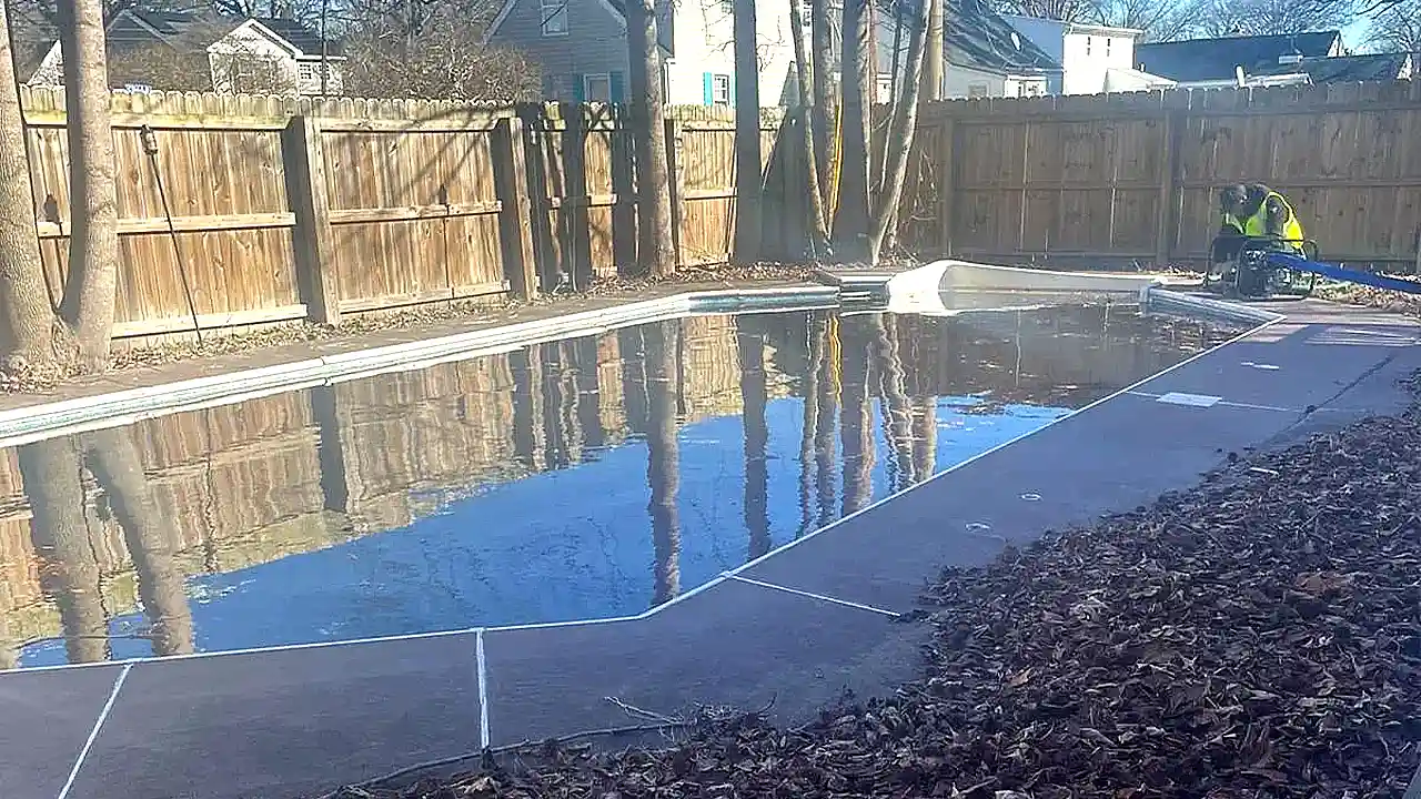 Home 15 Inground Pool Demolition in Chesapeake, VA - Before the demolition